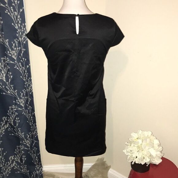 Theory Maryanka Black Shift Dress Cap Sleeves - Picture 3 of 8
